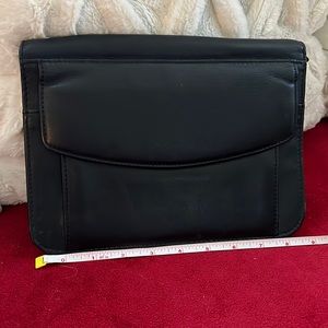 Yamani black leather man’s wrist bag